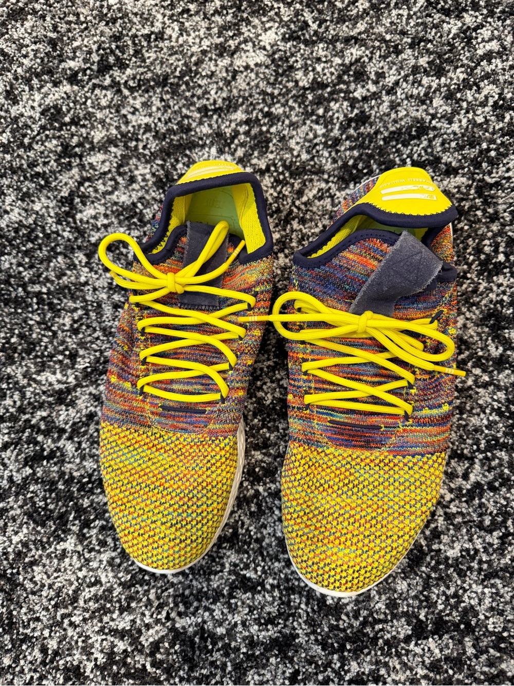 adidas Pharrell Williams Multicolor Yellow Knit Sneakers